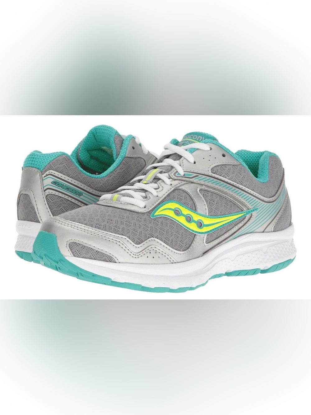 Saucony Grid Cohesion 10 Womens Size 10 Grey Teal Running Sneakers S15333-1